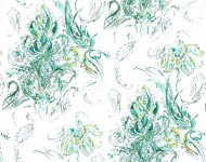 Тканини Gabriel Emerald — 23 Сучасне Квіткові/рослинні бірюзові Бавовна Середня 8125