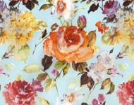 Тканини Otylia Summer — 15 Сучасне Квіткові/рослинні червоні!бірюзові Бавовна Середня 15779