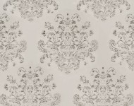 Тканини Samina Snow - 68 Класика Квіткові/рослинні чорно-білі Велюр Преміум 18698
